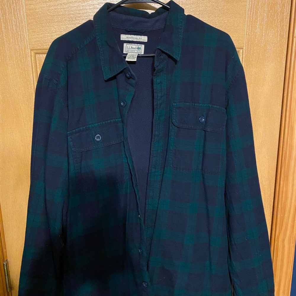 Ll bean flannel with fleece lining